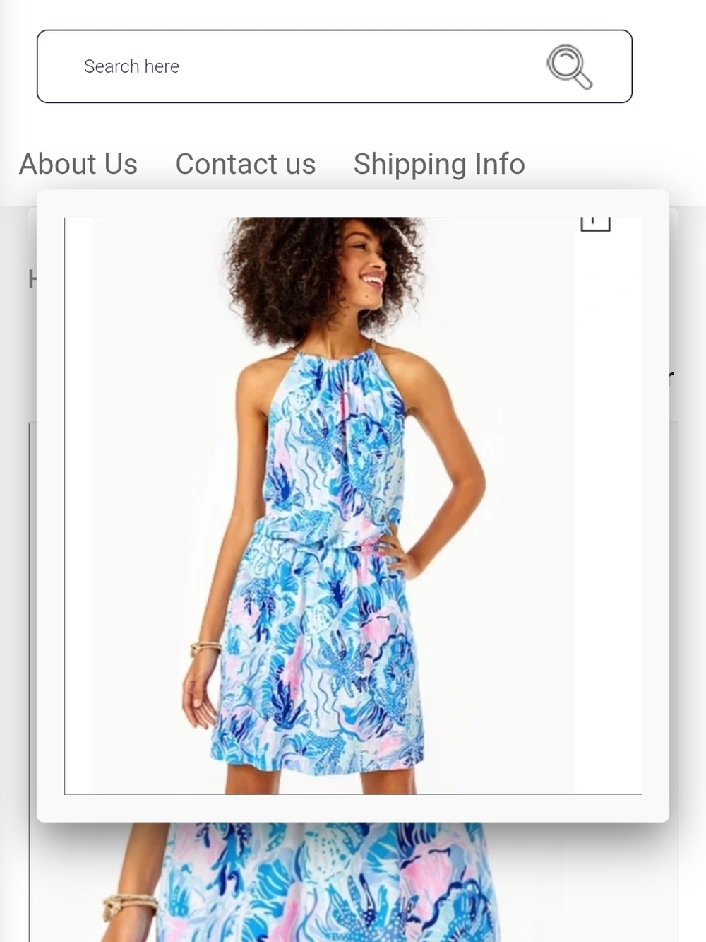 Lillu Pullitzer Blue & Pink Halter Sundress - Women